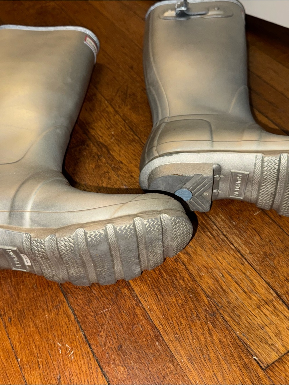 Hunter Metallic Silver Tall Rain Boots - Picture 3 of 5